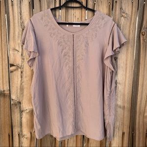 ⛱ Flutter Sleeve Embroidered Top